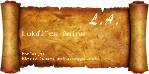 Lukács Amina névjegykártya