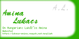 amina lukacs business card